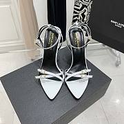 YSL White Gippy 110 Heel - 6