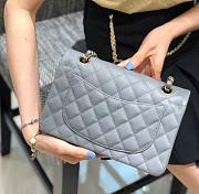 Chanel Light Blue Quilted Caviar 25 Classic Double Flap Gold Hardware Bag - 6