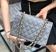 Chanel Light Blue Quilted Caviar 25 Classic Double Flap Gold Hardware Bag - 5