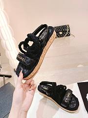 Chanel slippers black in raffia - 3