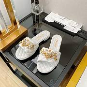 Chanel white gold charms sandals  - 5