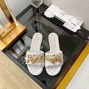 Chanel white gold charms sandals  - 3