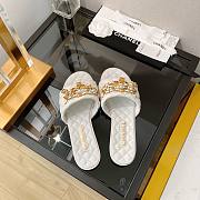 Chanel white gold charms sandals  - 2