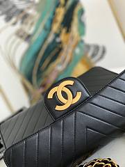 Chanel CF flapbag black V 24k gold hardware large bag - 4