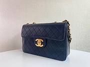 Chanel CF flapbag black lambskin 24k gold hardware large bag - 3