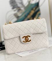 Chanel CF flapbag white 24k gold hardware large bag - 1