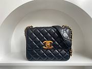 Chanel CF flapbag black lambskin 24k gold hardware medium bag - 1