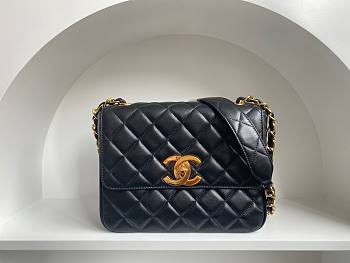 Chanel CF flapbag black lambskin 24k gold hardware medium bag