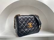 Chanel CF flapbag black lambskin 24k gold hardware medium bag - 5