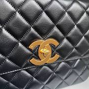 Chanel CF flapbag black lambskin 24k gold hardware medium bag - 6