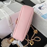 Chanel heart chain pink lambskin bag - 3