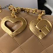 Chanel heart chain brown lambskin bag - 6