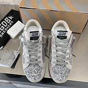 Golden Goose Super-Star all silver glittery sneakers - 4