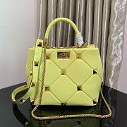 Valentino small Roman Stud Yellow Nappa Leather Bag - 1