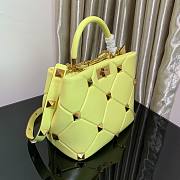 Valentino small Roman Stud Yellow Nappa Leather Bag - 5