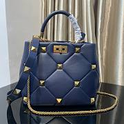 Valentino small Roman Stud Blue Nappa Leather Bag - 1