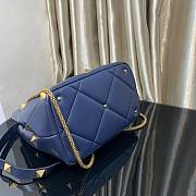 Valentino small Roman Stud Blue Nappa Leather Bag - 3