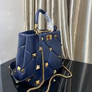 Valentino small Roman Stud Blue Nappa Leather Bag - 2