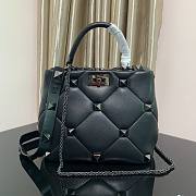 Valentino small Roman Stud All Black Nappa Leather Bag - 1