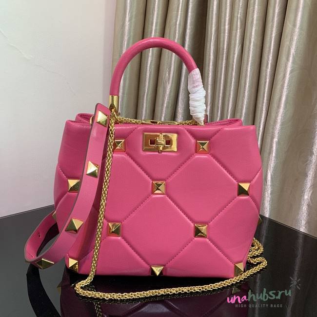 Valentino small Roman Stud Pink Nappa Leather Bag - 1