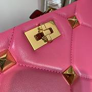 Valentino small Roman Stud Pink Nappa Leather Bag - 3