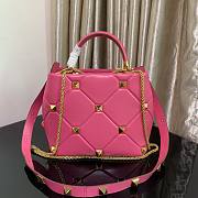 Valentino small Roman Stud Pink Nappa Leather Bag - 2