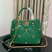 Valentino small Roman Stud Green Nappa Leather Bag - 1