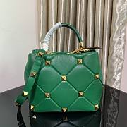 Valentino small Roman Stud Green Nappa Leather Bag - 3