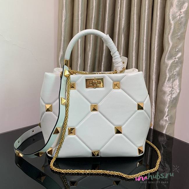 Valentino small Roman Stud White Nappa Leather Bag - 1