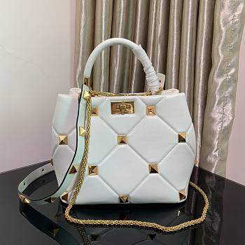 Valentino small Roman Stud White Nappa Leather Bag