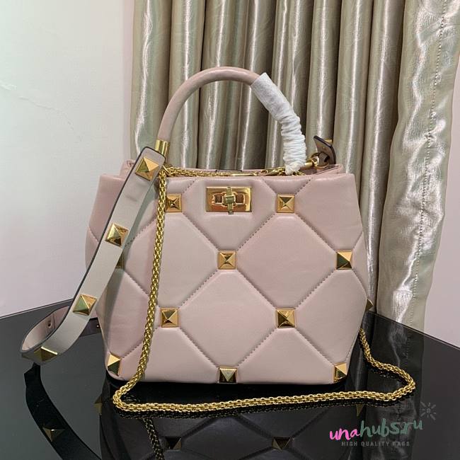 Valentino small Roman Stud Beige Nappa Leather Bag - 1