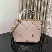 Valentino small Roman Stud Beige Nappa Leather Bag - 5