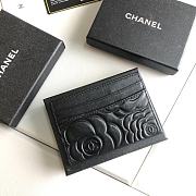 Chanel black rose silver card holder - 4