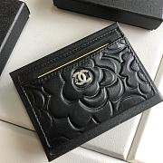 Chanel black rose silver card holder - 3