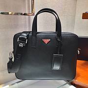 Prada Briefcase Saffiano Black Leather Work Bag - 1