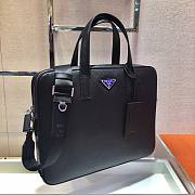 Prada Briefcase Saffiano Black Leather Work Bag 02 - 5