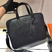 Prada Briefcase Saffiano Black Leather Work Bag 02 - 2