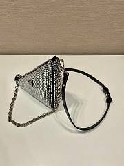 PRADA Crystal-embellished satin black shoulder bag - 5