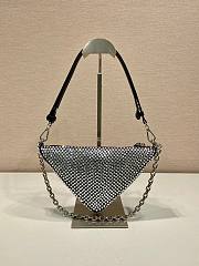 PRADA Crystal-embellished satin black shoulder bag - 3