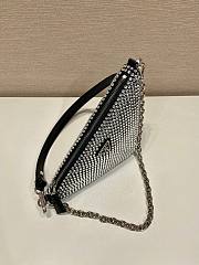 PRADA Crystal-embellished satin black shoulder bag - 4