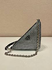 PRADA Crystal-embellished satin black shoulder bag - 2