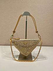 PRADA Crystal-embellished satin gold shoulder bag - 1