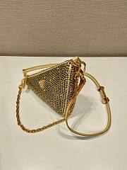 PRADA Crystal-embellished satin gold shoulder bag - 2