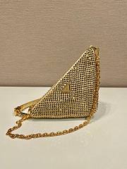 PRADA Crystal-embellished satin gold shoulder bag - 4