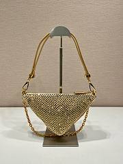 PRADA Crystal-embellished satin gold shoulder bag - 6