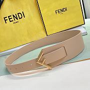 Fendi Fendi First Gold Logo Buckle Beige Belt 6cm - 1