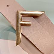 Fendi Fendi First Gold Logo Buckle Beige Belt 6cm - 2