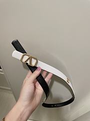 Valentino gold logo white leather belt 2.0cm - 5