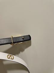 Valentino gold logo white leather belt 2.0cm - 4