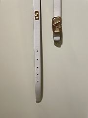 Valentino gold logo white leather belt 2.0cm - 3